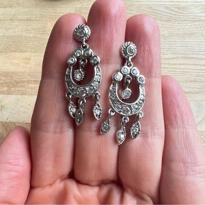 925 Sterling silver sparkly chandelier earrings on posts